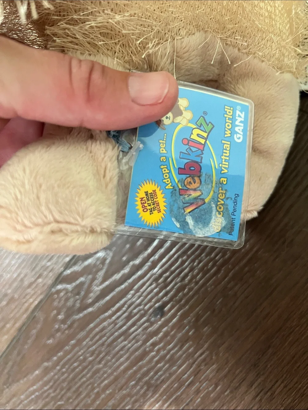 Vintage Ganz Webkinz Golden Retriever plush toy featuring fuzzy, textured cream